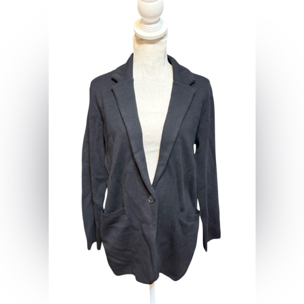 J.Crew $168 Cecile Relaxed Sweater-Blazer Black Size S BF013 - Picture 2 of 7